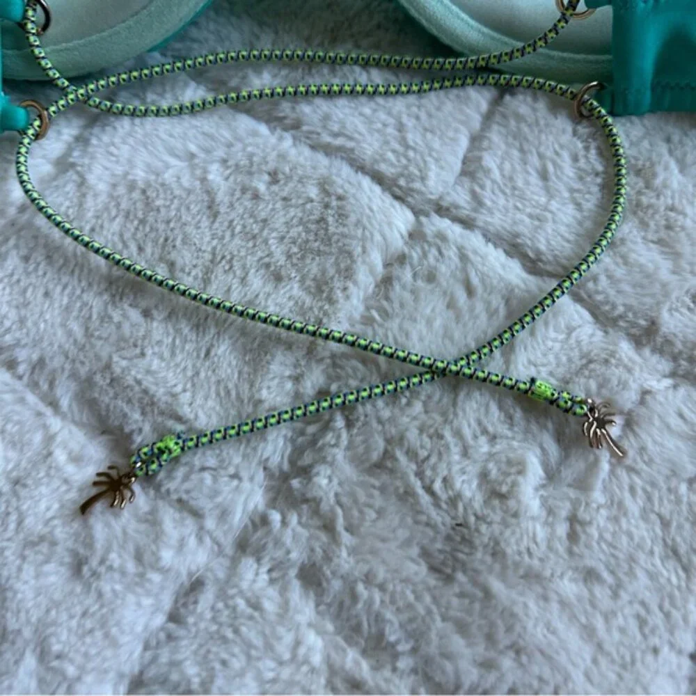 Victoria's Secret | Teal Geo The Beach Bandeau Strapless Bikini Top | Size 34D